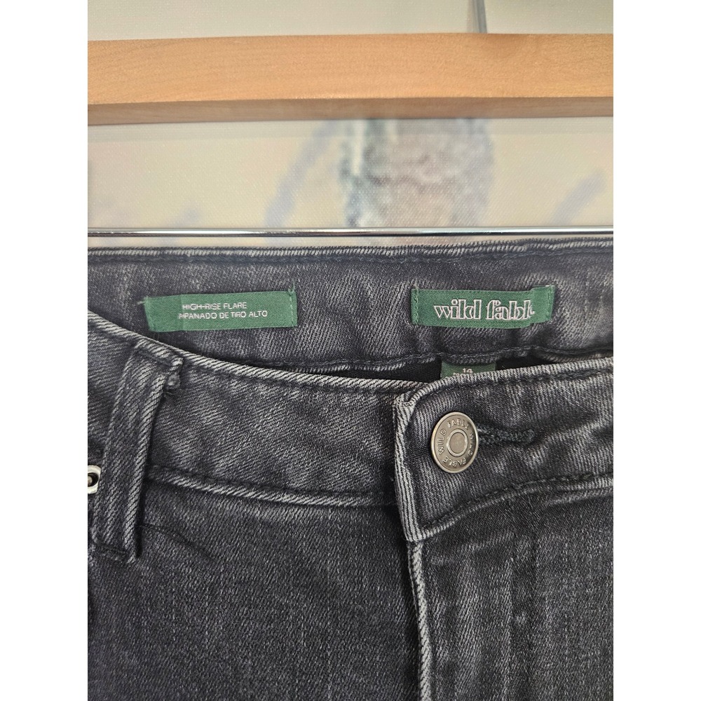 Wild Fable Womens High Rise Flare Jeans Washed Black Seamed Front Size 14 - Picture 3 of 9